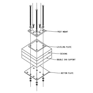 Mounting Hardware for Wood/Composite Application for INTEX Millwork Post Mount System