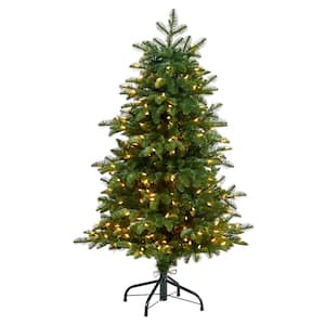 4 ft. South Carolina Fir Artificial Christmas Tree with 250 Clear Lights and 752 Bendable Branches