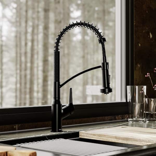 Scottsdale Single Handle Pull Down Sprayer Kitchen Faucet in Matte Black
