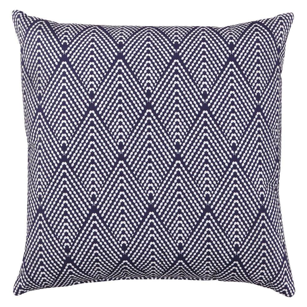 Gray Embroidered Cotton Canvas Square Pillow Set