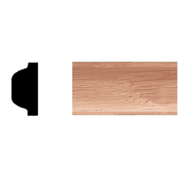 3/8 in. D x 3/4 in. W x 48 in. L Unfinished Wood Red Oak Shelf Strip Drip Cap Moulding