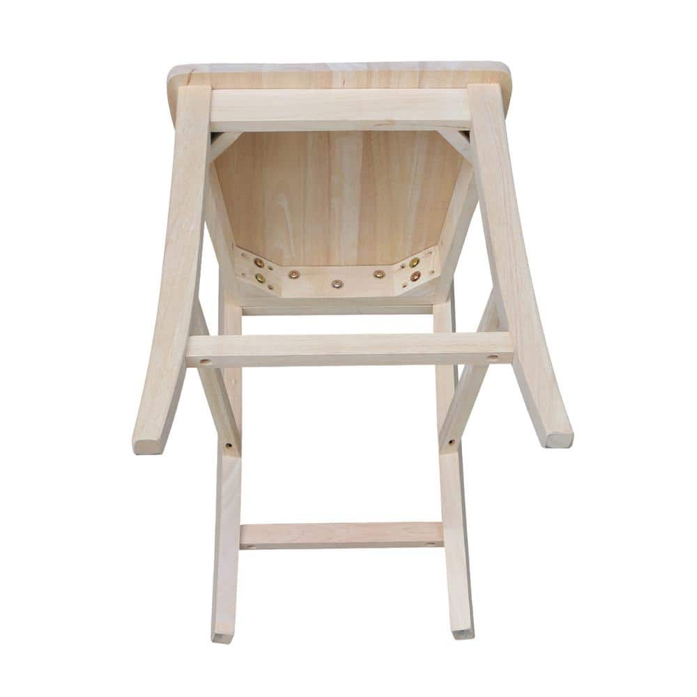 Roma 24-Inch Unfinished Solid Wood Counter Stool