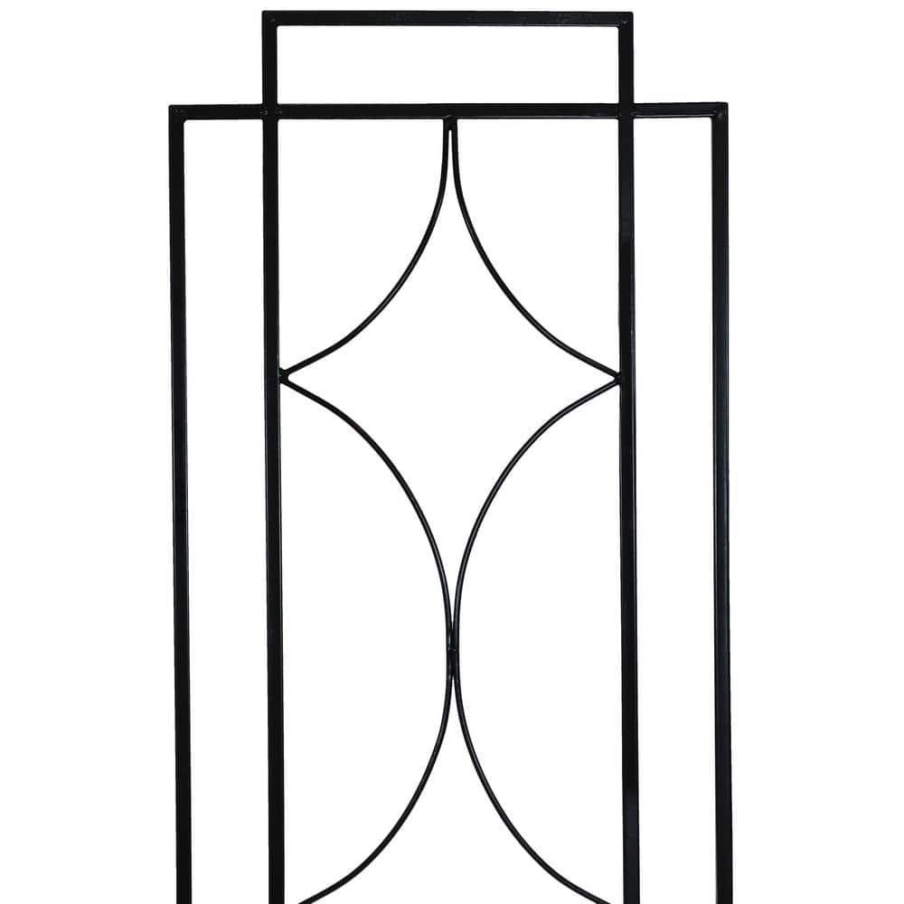 60" Black Steel Diamond Design Garden Trellis Set