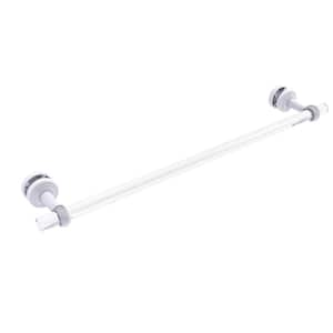 Pacific Beach Collection 24 in. Over-the-door Single Towel Bar in Matte White with Twisted Accents