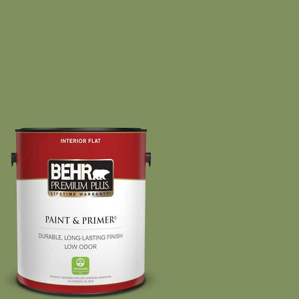 BEHR PREMIUM PLUS 1 gal. #PPU10-03 Green Energy Flat Low Odor Interior Paint & Primer