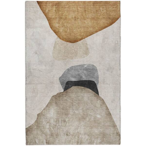 Dream Shag Premium Machine Washable Abstract ADS547 Brown 10 ft. x 14 ft. Area Rug