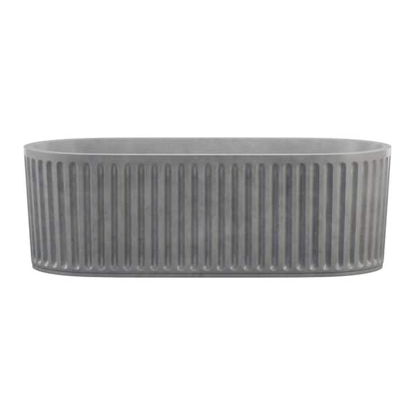 Delice 67" Freestanding Concrete Bathtub in Gray, Drain Included