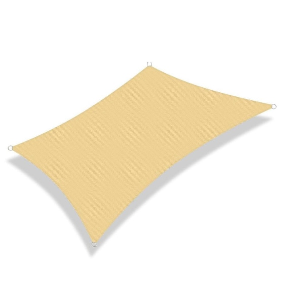 20 ft. x 20 ft. Sand Square Sun Shade Sail Canopy Cloth for Patio Garden Outdoor Backyard with D-Rings