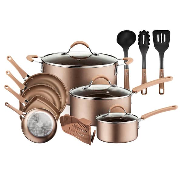 14-Piece Reinforced Forged Aluminum Non-Stick Cookware Set