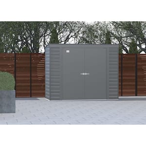 Select 8 ft. W x 4 ft. D Charcoal Metal Shed 28 sq. ft.