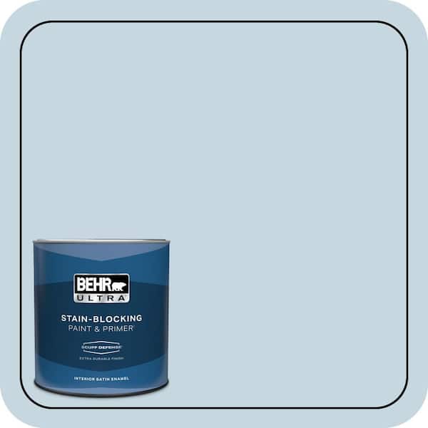 BEHR ULTRA 1 qt. #S510-1 Prairie Sky Extra Durable Satin Enamel Interior Paint & Primer