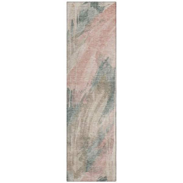 Chantille Machine Washable Indoor/Outdoor Abstract ACN3036 Blush 2 ft. x 7 ft. Runner Rug