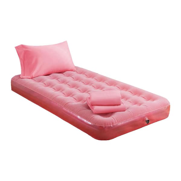 Pink Inflatable Bed Sheet Set, Inflatable Twin Bed