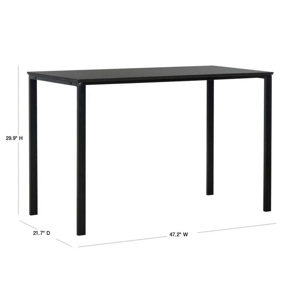 Dalit 47" Black Wood Transitional Writing Desk