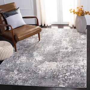 Aston Light Gray/Gray 4 ft. x 6 ft. Distressed Abstract Geometric Area Rug