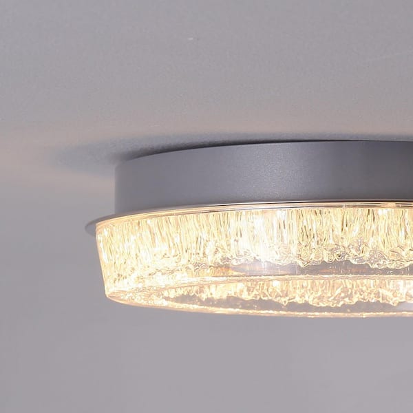 Genoci 12.2 in. 20-Watt Modern Round Chrome Dimmable Integrated