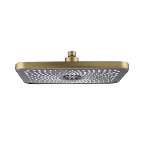 1-Spray Pattern 11 in. W. x 7.5 in. Wall Mount Fixed Shower Head in Brushed Gold