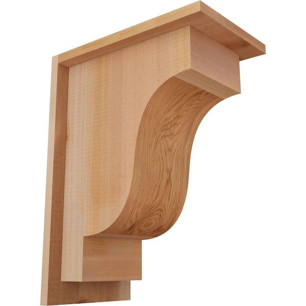 Ekena Millwork 7-1/2 in. x 12 in. x 16 in. Newport Smooth Western Red Cedar Corbel with Backplate