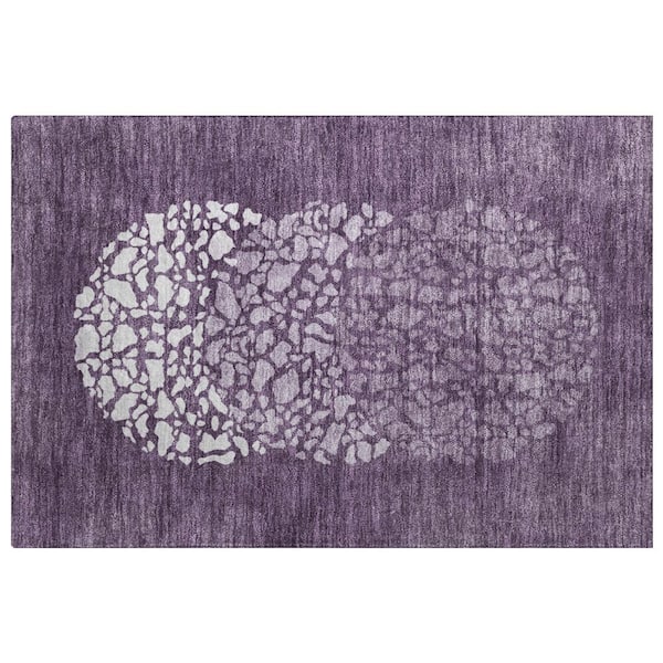 Dream Shag Premium Machine Washable Abstract ADS643 Eggplant 2 ft. x 3 ft. Accent Rug