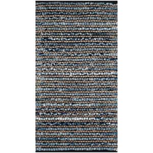 Cape Cod Blue 3 ft. x 5 ft. Distressed Striped Area Rug