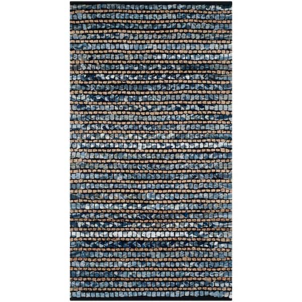 SAFAVIEH Cape Cod Blue 3 ft. x 5 ft. Distressed Striped Area Rug