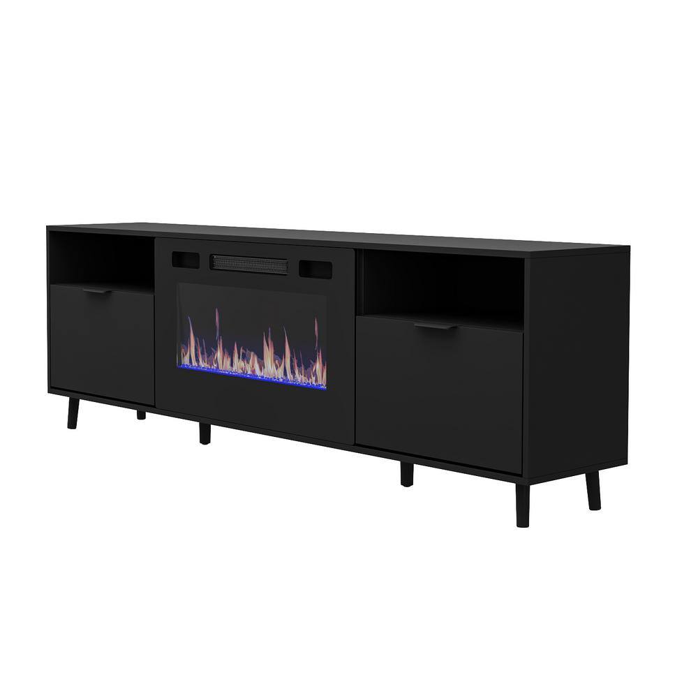FUFU&GAGA 70.8 in. W Freestanding Electric Fireplace TV Stand Media