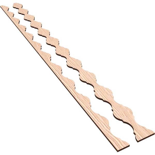 Ekena Millwork Casablanca 47 in. H x 0.25 in. W Slatwall Panels in Red Oak 31-Pack