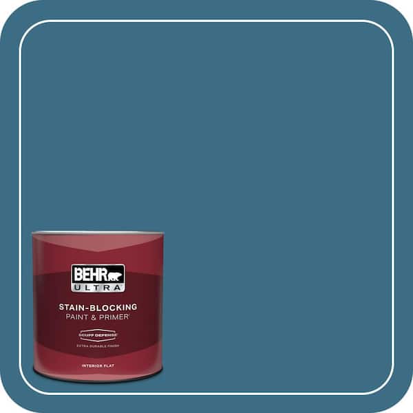 BEHR ULTRA 1 qt. #S490-6 Bering Wave Extra Durable Flat Interior Paint & Primer