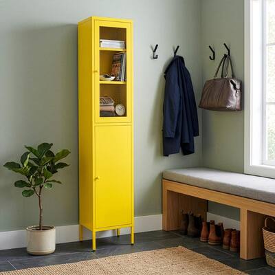 Aviva Yellow 71 in. Office Storage Cabinet with 4 Shelves