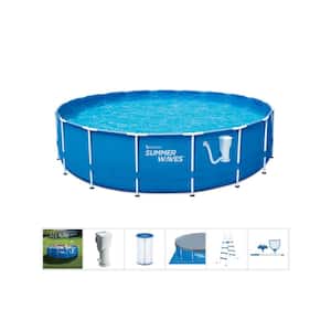 18 ft. Round 48 in. D Metal Frame Pool Set with Filter Pump