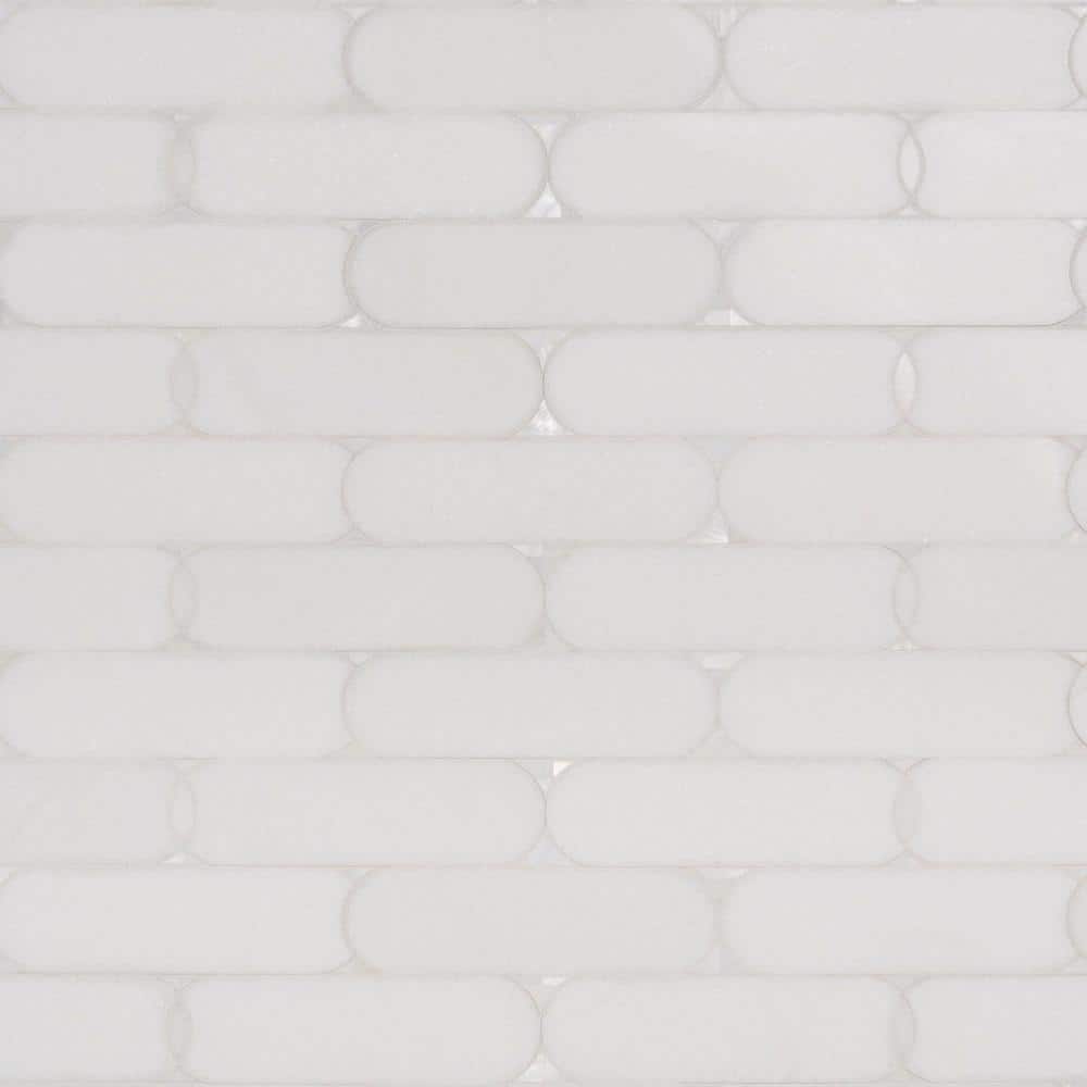 Nadine White Polished Marble Mosaic Wall Tile