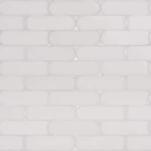 Nostradam White Thassos 9.96 in. x 11.22 in. Polished Marble Wall Mosaic Tile (0.77 Sq. Ft./Each)