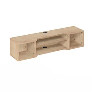 Indo 47.2 in. Marcy Oak Floating Hutch TV Stand Fits TVs Up to 50 in. with Wall Mount Feature