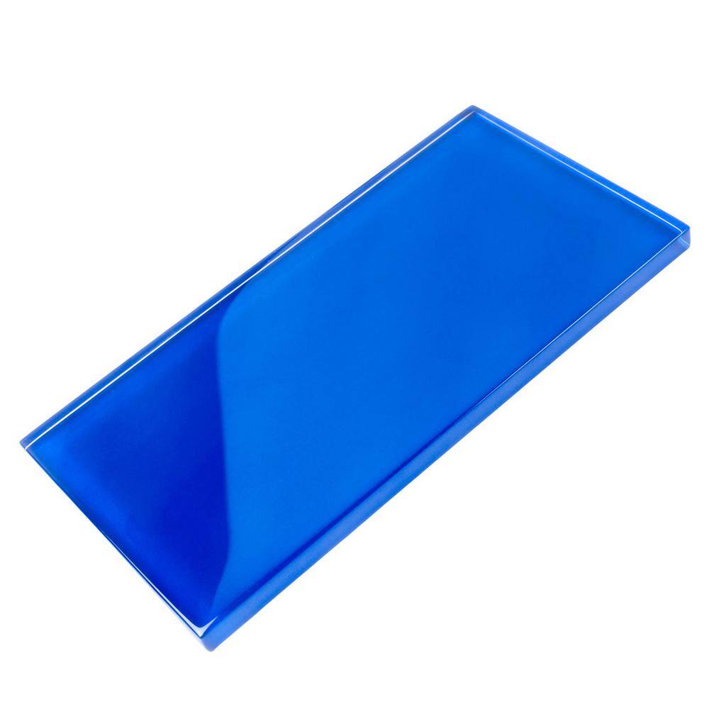 Royal Blue Glossy Glass Subway Wall Tile 3x6 Inch