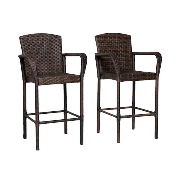 WESTIN OUTDOOR Capri Coffee Aluminum Patio Bar Stool (2-Pack)