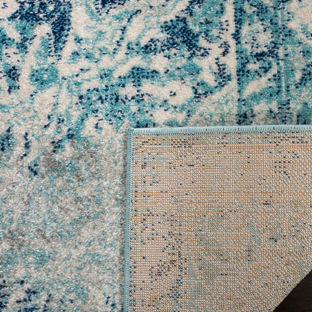 Blue and Ivory 10' x 14' Synthetic Flat Woven Reversible Rug