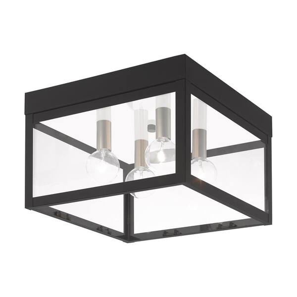 Livex Lighting Nyack 4 Light Black Outdoor Ceiling Flush Mount 20589 04 - Ceiling Outdoor Light Black Livex Lighting Nyack 4 Light Black Outdoor Ceiling Flush Mount 20589 04 - Ceiling Outdoor Light Black