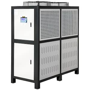 Air-Cooled Chiller Industrial 5-Ton Finned Condenser Portable Conditioner 53L Stainless Steel Water Tank, 5 HP