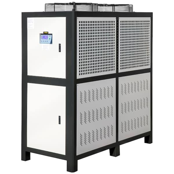 Air-Cooled Chiller Industrial 5-Ton Finned Condenser Portable Conditioner 53L Stainless Steel Water Tank, 5 HP