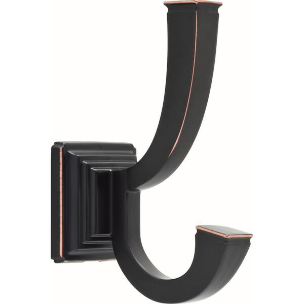 Liberty 1-3/4 in. Bronze with Copper Highlights Elegant Square Coat Hook