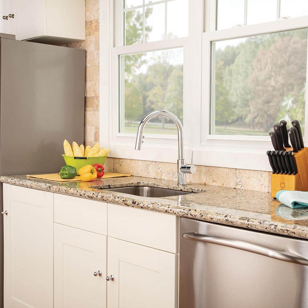 Polished Chrome Pull Down Kitchen Faucet with Sprayer