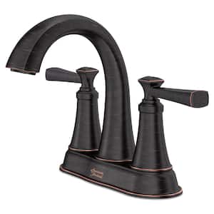 Rumson 4 in. Centerset Double Handle Bathroom Faucet in Legacy Bronze (2-pack)