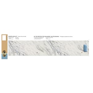 Laminate Endsplash Kit for Countertop with Integrated Backsplash in Calcutta Marble/Textured Gloss