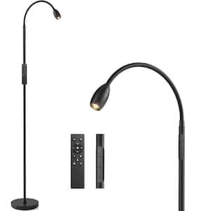72 in. Black LED Single-Light Smart Dimmable Arc Floor Lamp for LivingRoom with Round Metal Shade Adjustable Slim Light