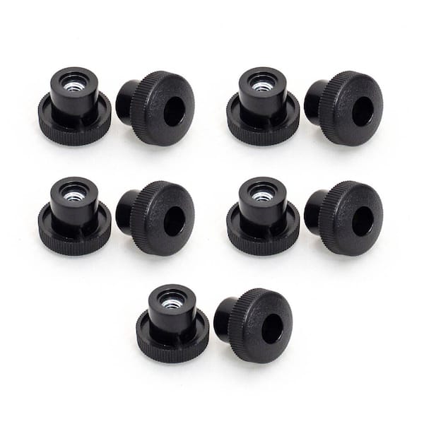 1/4 in.-20 Round Knob for T Track Bolts, Thumb Screw Threaded Knobs, Featherboards, Woodworking Jigs and Fixtures (10PK)