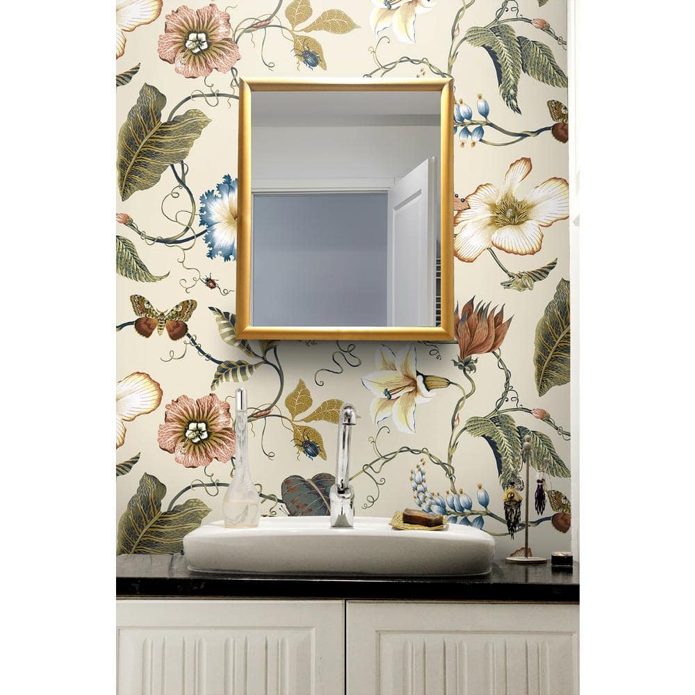 Alabaster Floral Peel and Stick Vinyl Wallpaper Roll