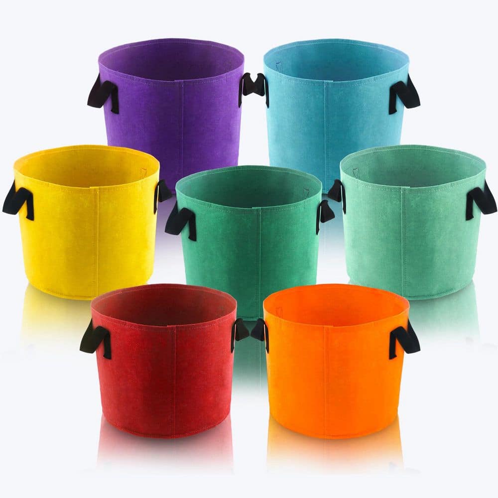 7-Piece 15 gal. Colorful Fabric Grow Bags with Handles for Garden and Outdoor Planting price history on PriceWatchPro