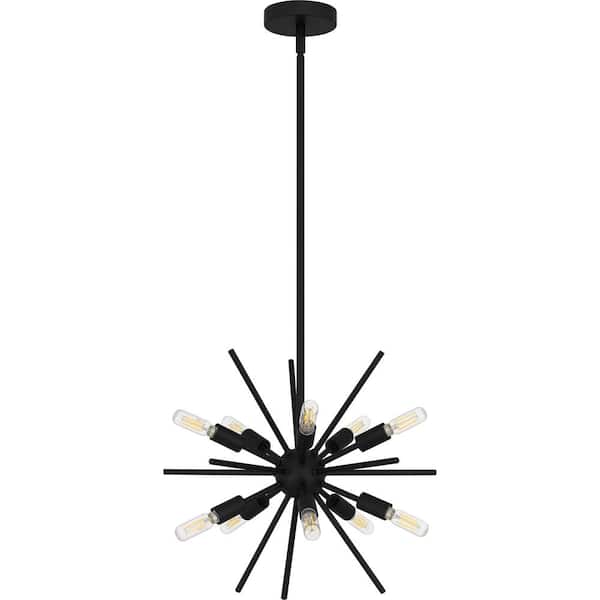 DSI LIGHTING 10-Light Matte Black Sputnik Pendant Light DSHD7784B1