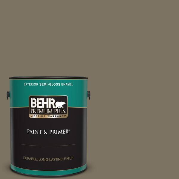 BEHR PREMIUM PLUS 1 gal. #N320-6 Arrowhead Semi-Gloss Enamel Exterior Paint & Primer
