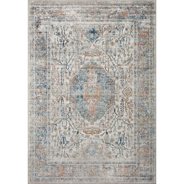 LOLOI II Bianca Stone/Multi 18 in. x 18 in. Sample Contemporary Sample Rug